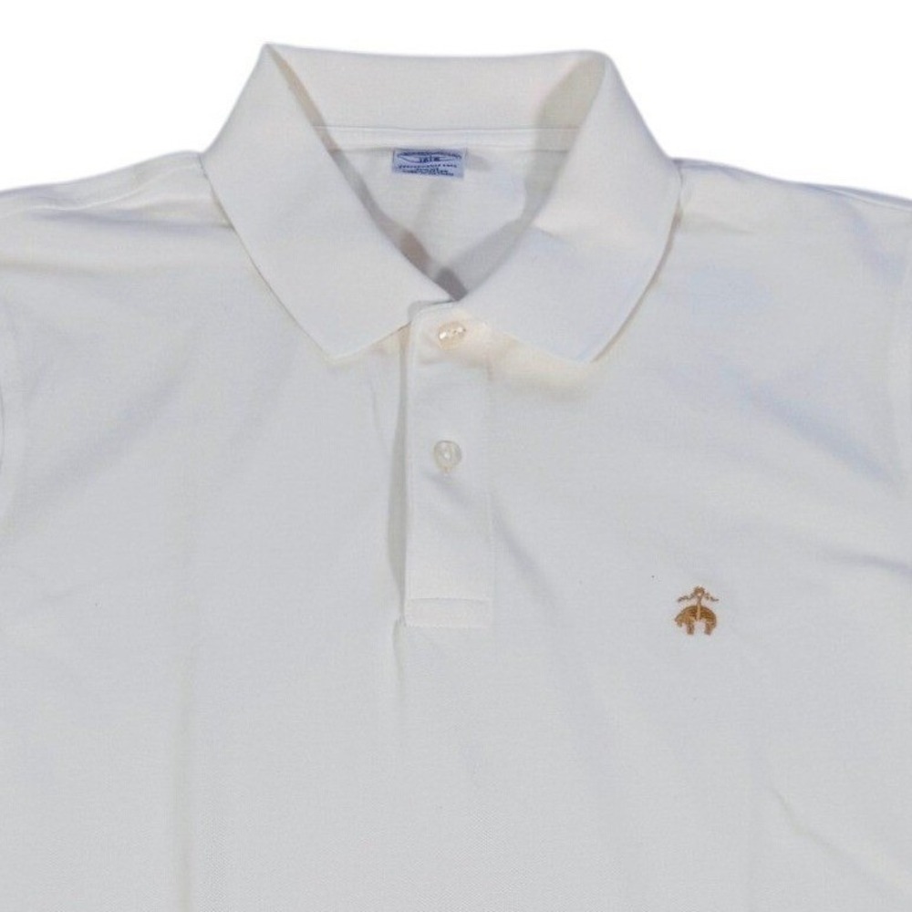 Brooks Brothers 1818 Performance Polo Shirt Mens XL White Slim Fit Cotton
